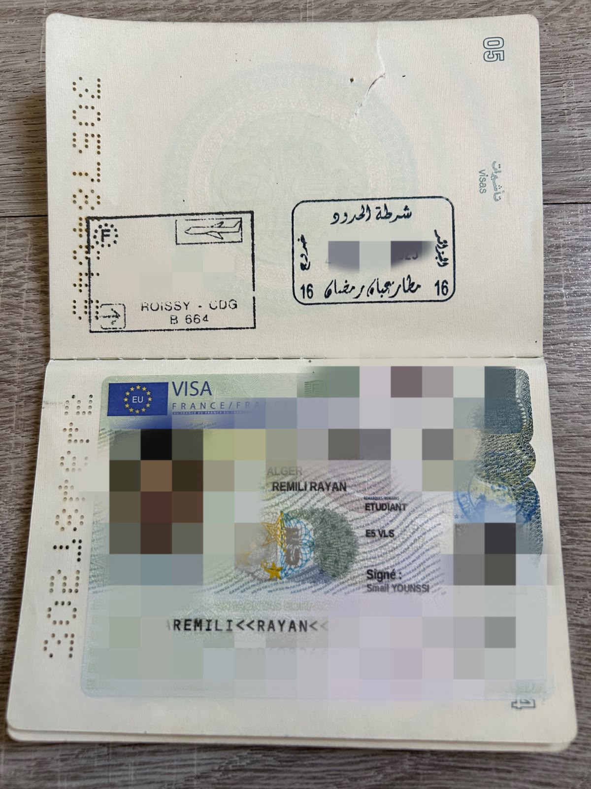 Visa étudiant de Rayan